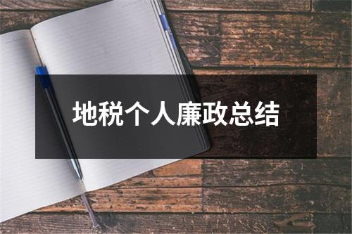 地税个人廉政总结